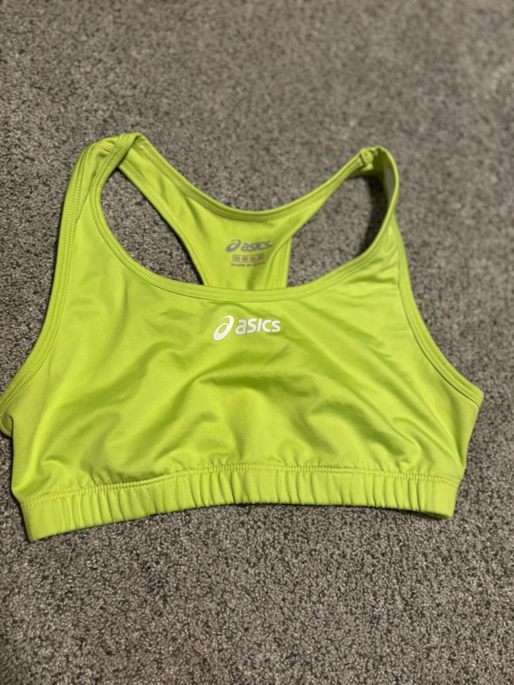 ASICS Neon Lime Racerback Sports Bra - High Visibility